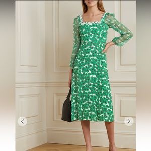 Matilda silk chiffon midi dress, size 0, HVN